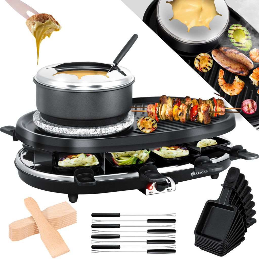 KESSER® 3in1 Gril à raclette avec pierre naturelle, plaque Image du produit 