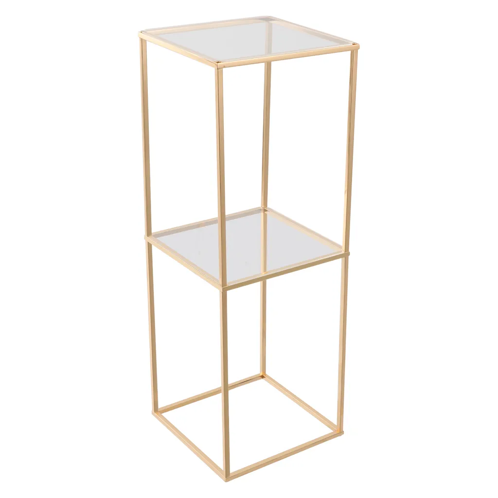 Support fleur mariage métal doré structure géométrique pour réception - 5
