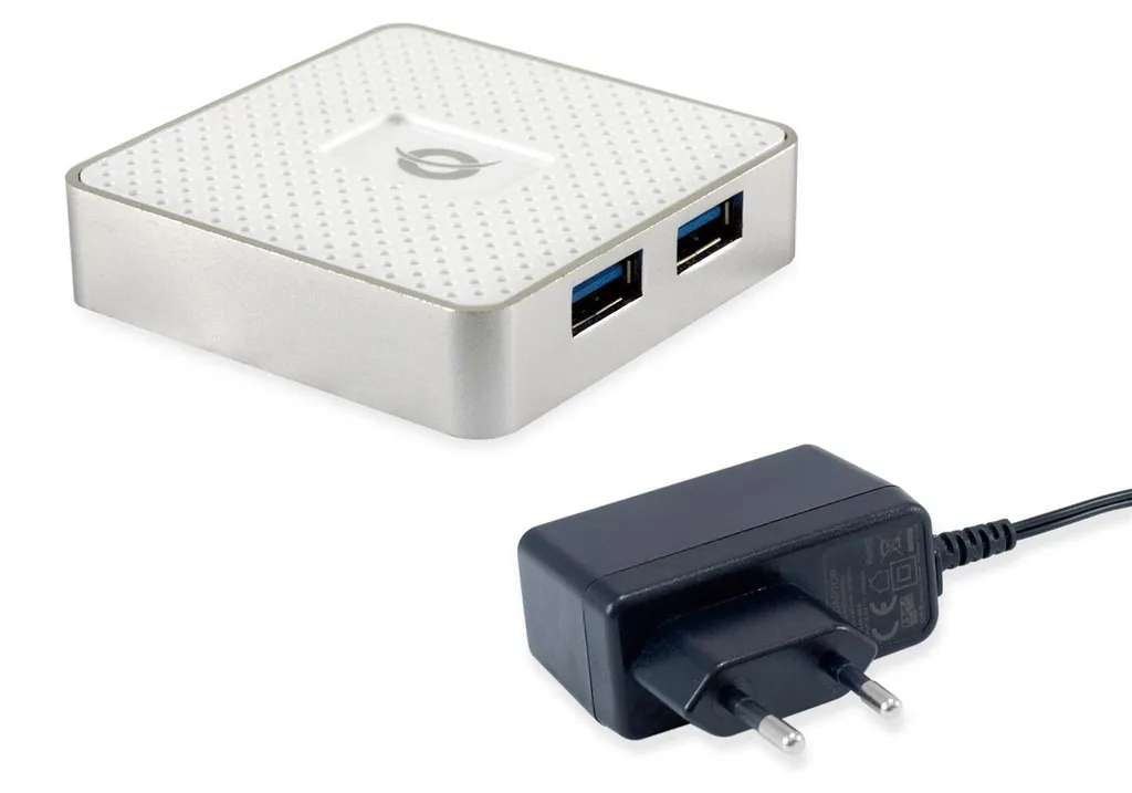 Conceptronic HUBBIES03W Hub USB 3.2 Gen 1 Micro-B 5000 Mbit/s Blanc