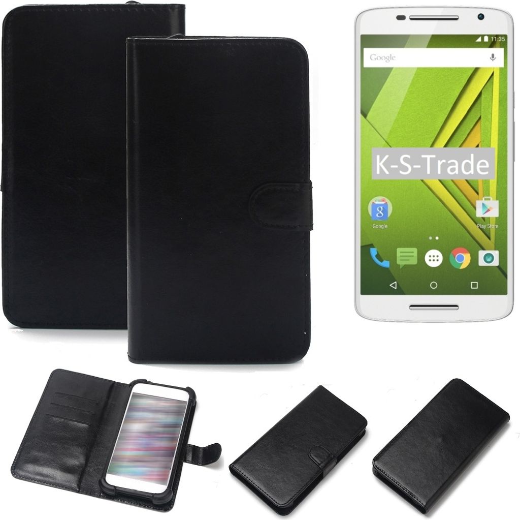K-S-Trade Handyhülle Schutzhülle kompatibel mit Motorola Moto X Play Handy Schutz Hülle Handyhülle Bumper schwarz 1x