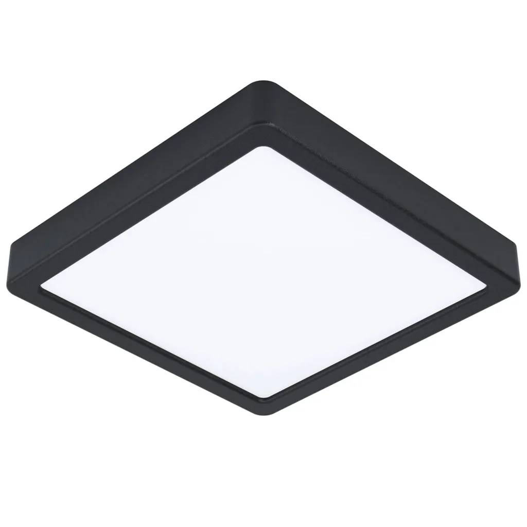 Eglo Fueva 5 Plafoniera LED Quadrata 21x21 16,5W Nero | Luce Naturale