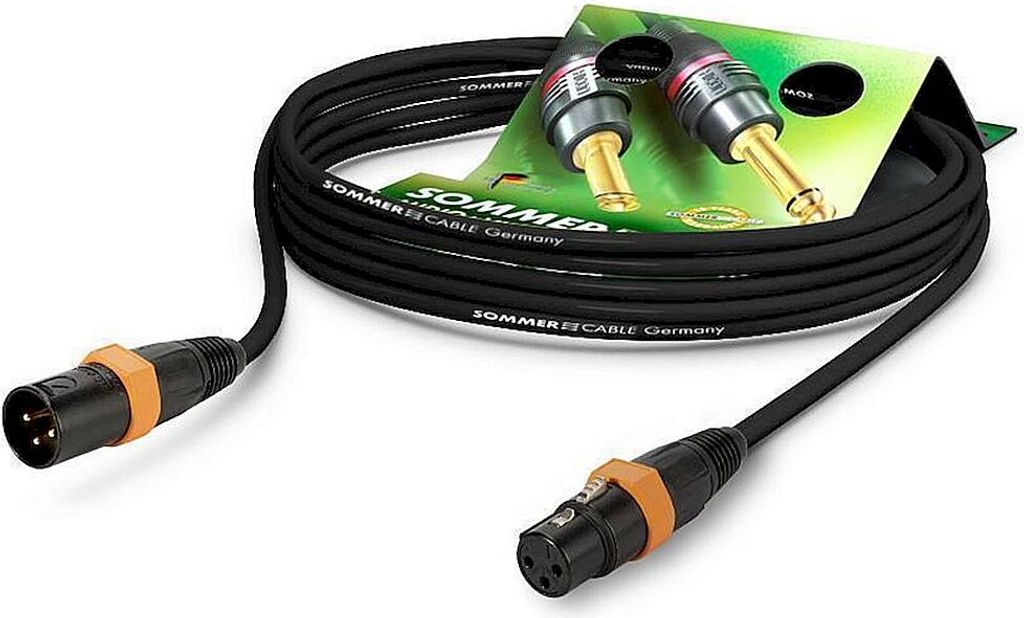 Mikrofonkabel SC-Square 4-Core MKII Highflex, 4 x 0.20 mm² | XLR / XLR, NEUTRIK | 1,00m | schwarz | orange