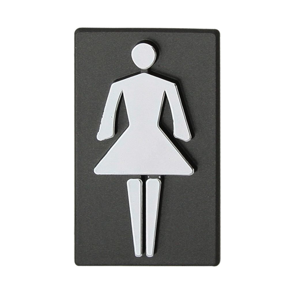 DOMINO WC Schild Selbstklebend 8,5 cm x 4,7 cm | Toilettenschilder Damen WC | Türschild Gäste | Idealer WC Aufkleber | Toiletten Schild | WC-Schi...