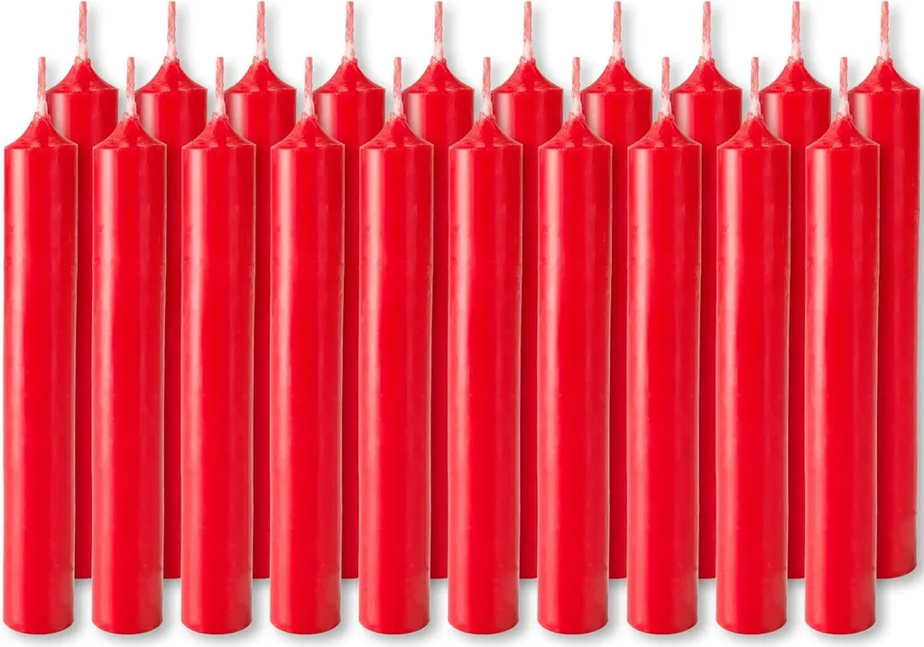 Candele Rosse 9.5cm BRUBAKER per Rituali e Decorazioni Casa | 200pz