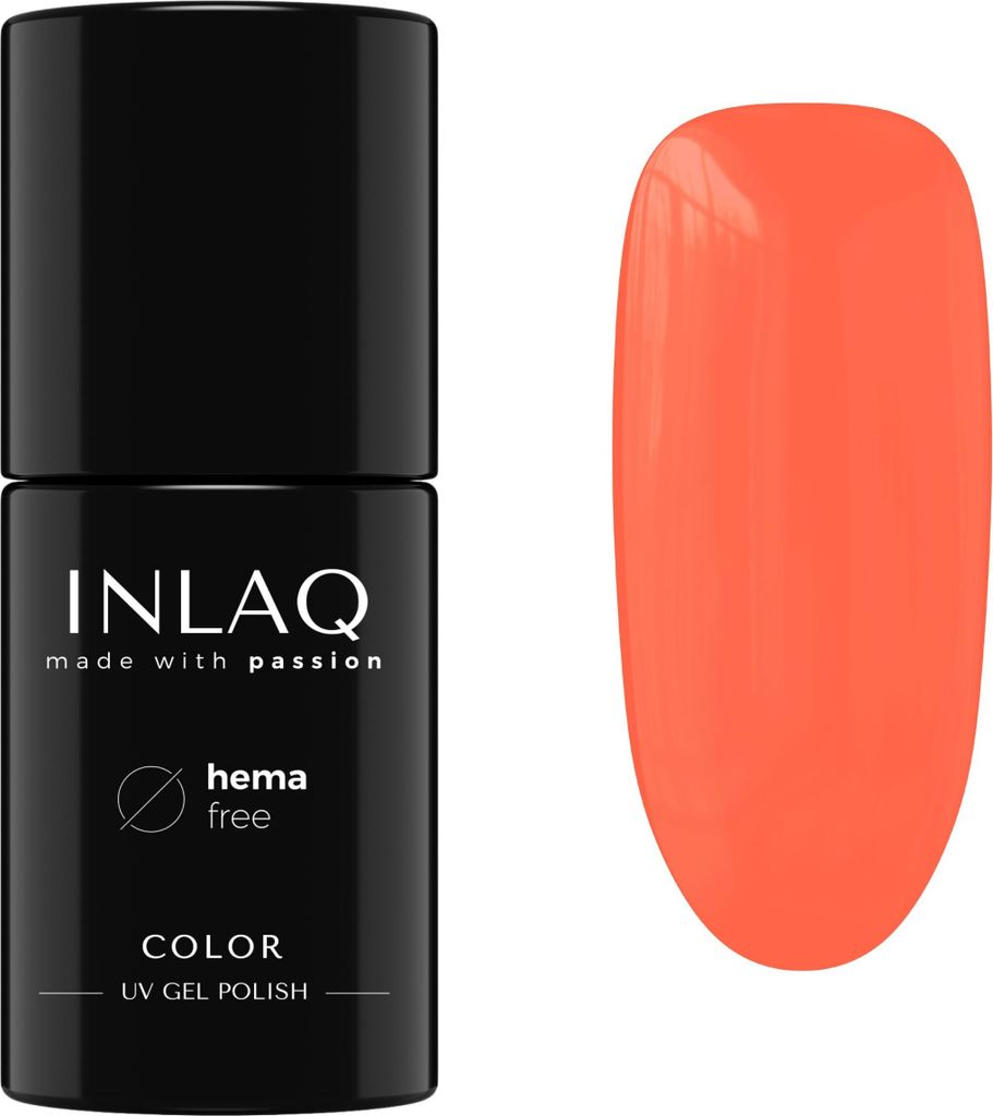 INLAQ HEMA Free UV Nail Polish 6 ml - Gel Nagellack frei von HEMA - Sweet Candies Kollektion - Farbe Outrageous Orange