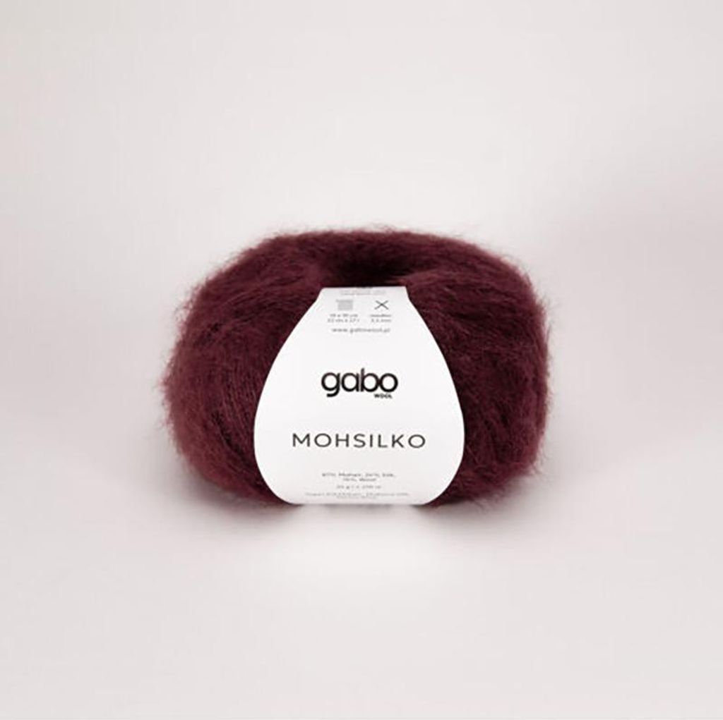 Gabo Wool Mohsilko: s Mohair-Seide-Garn in Burgund, Weich & Glänzend