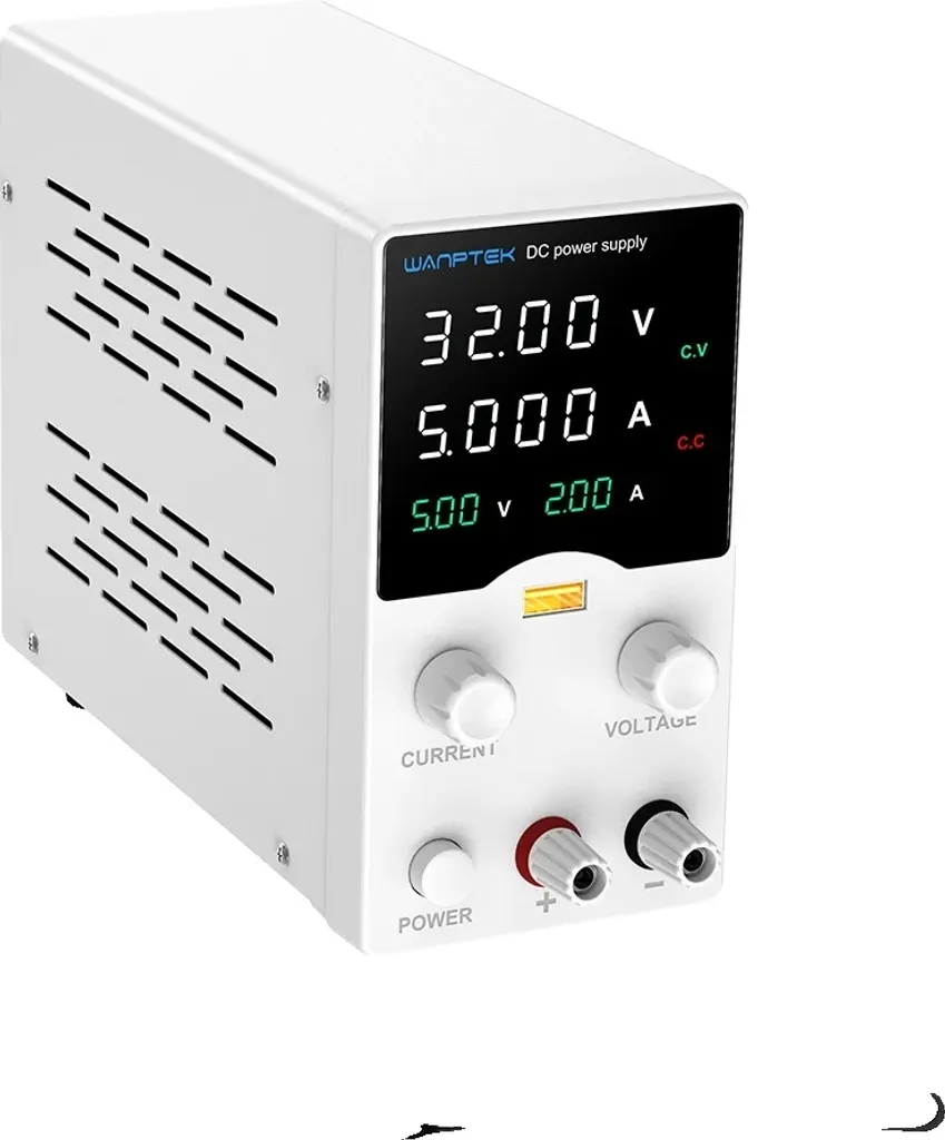 Wanptek Alimentatore DC, uscita 32V, ricarica rapida USB, GA305B 30V 5A