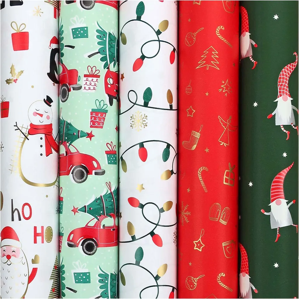 Papier cadeau Noël 50 rouleaux haute qualité papier résistant