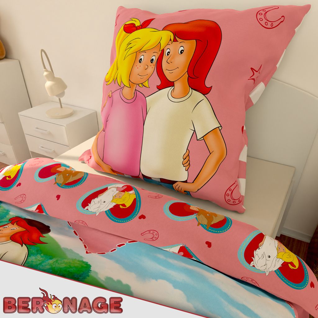 Pościel w serduszka Bibi i Tina / Renforcé Zdjęcie produktu 