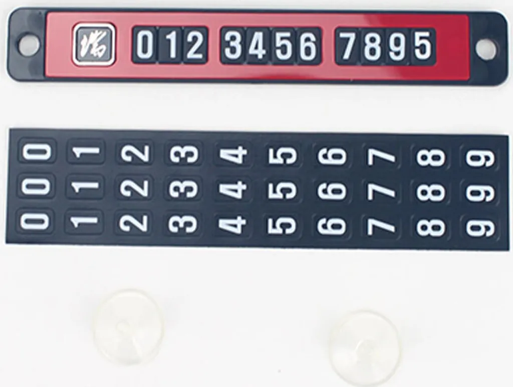 Targa Telefonica Auto Rossa Magnetica - Accessorio Parcheggio Lusso