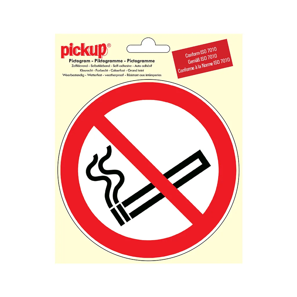 Picto Pickup 15cm Plastique Rigide Interdiction de Fumer Haute Qualité