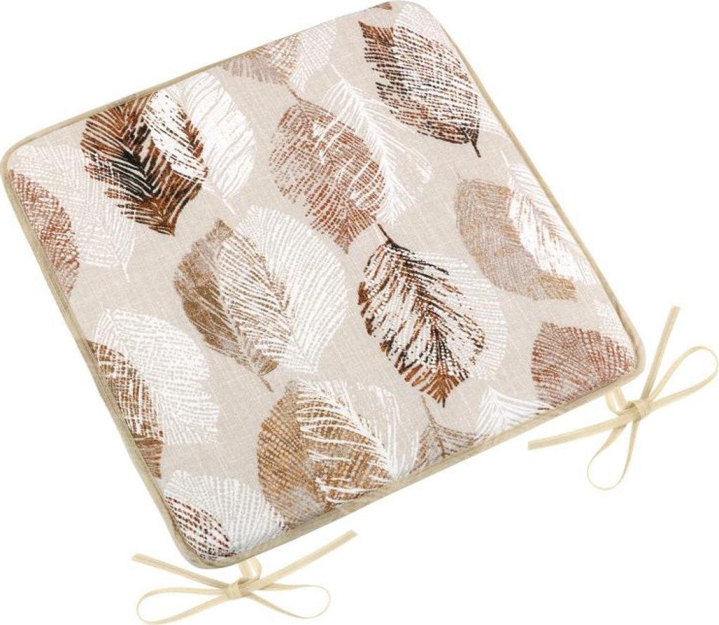 Sitzkissen EMA glatt - 40x40 cm - Beige,Brown