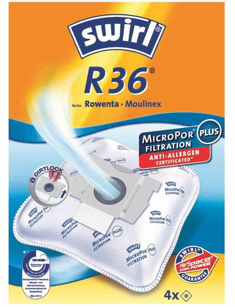 Swirl R 36 MicroPor Plus Staubsaugerbeutel für Rowenta und Produktbild 