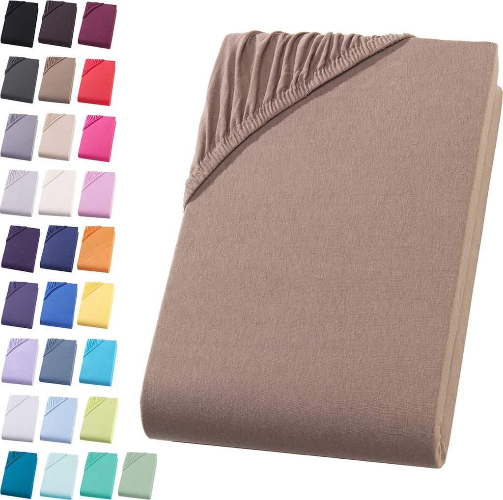 Jersey Spannbettlaken 90-100x200 cm Spannbettuch 100% Produktbild 1