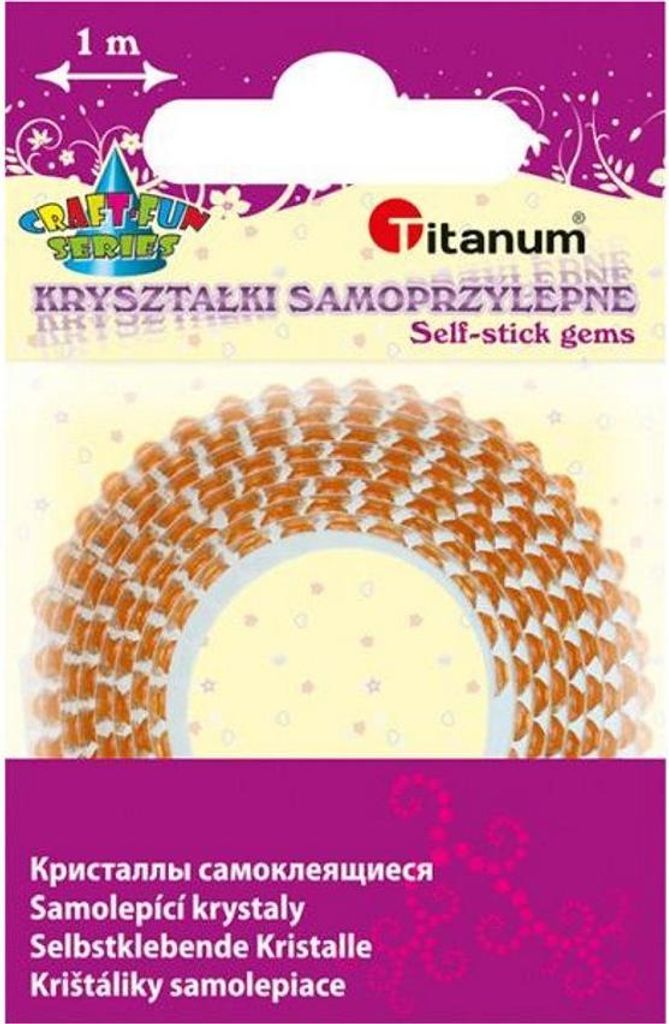 Selbstklebende Kristalle auf Band 12mm 1m Titanum Orange - Nr. 362461