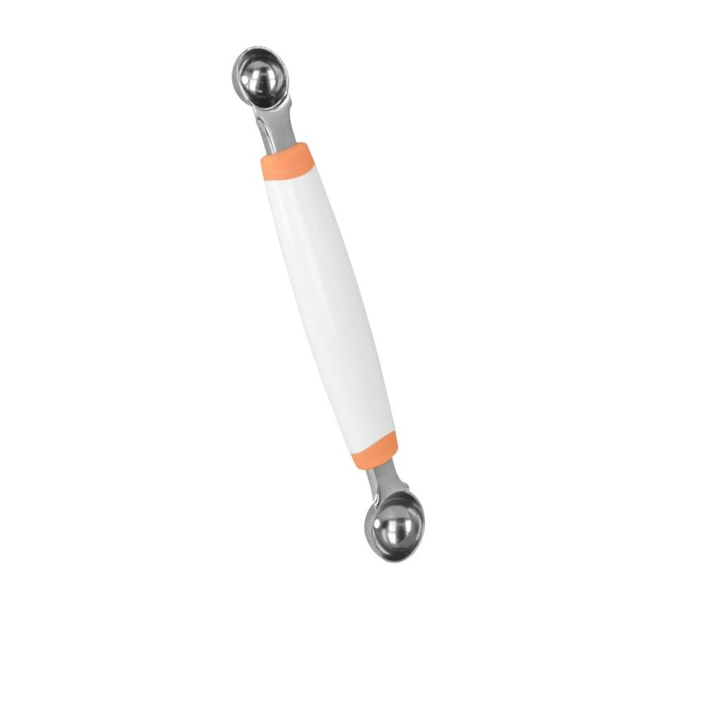 A melon baller tool on a white background.