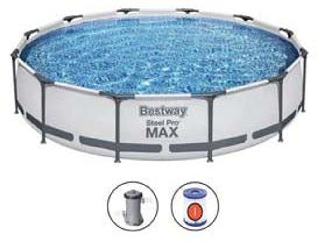 Piscina Steel Pro Max Tonda Con Telaio Portante Cm.366X76H. Immagine del prodotto 
