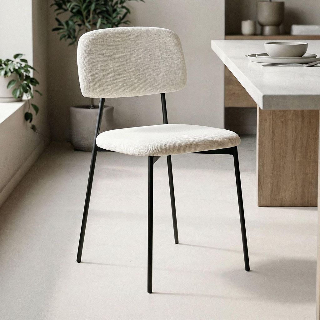 Esszimmerstuhl TOLEDO 4er Set gepolstert, Weiß – Produktbild 