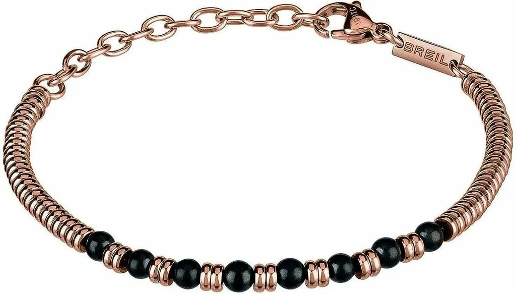 Bracciale Breil B Fence TJ2780 Uomo | Design Acciaio Oro Rosa e Nero