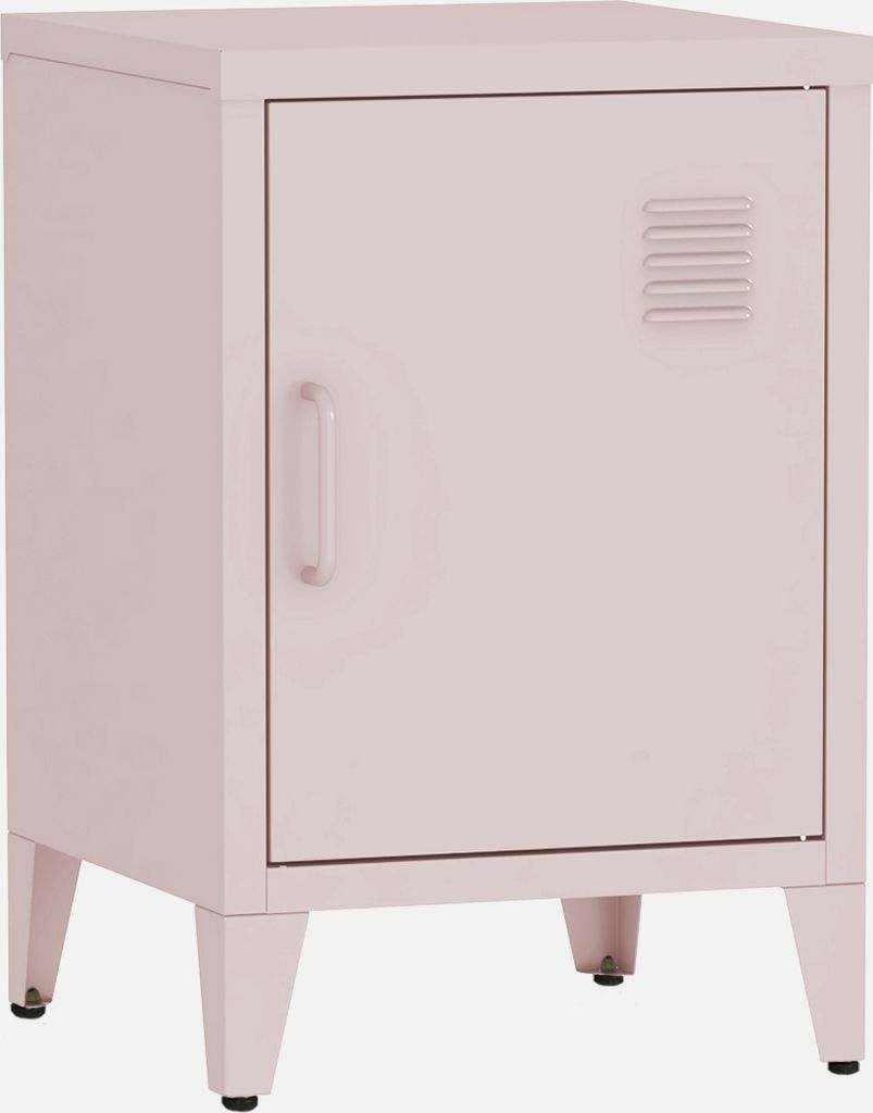 sweeek - Industrieller Nachttisch 1 Tür - Rosa