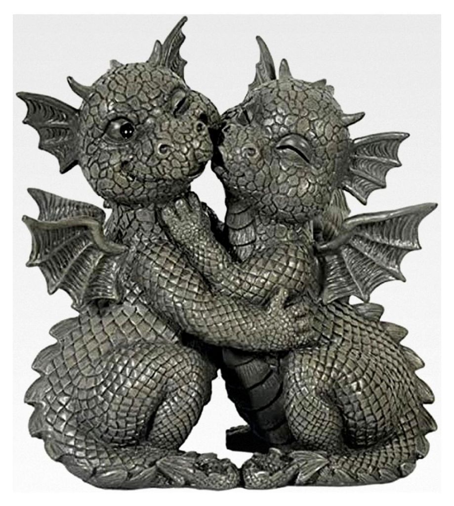Gartenfigur Drache - Modell Liebespaar - Fantasy Deko für den Garten