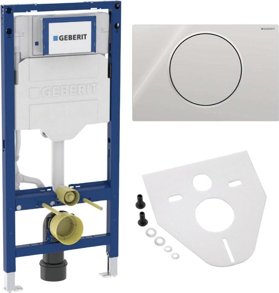 BADfabrik24 Geberit Duofix Element für Wand-WC, 112 cm, mit Sigma UP-Spülkasten 12 cm + Geberit Sigma10 Betätigungsplatte für Spül-Stopp-Spül...
