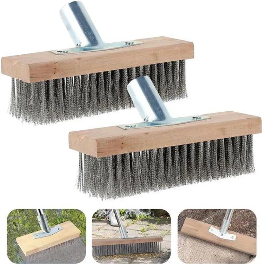 Lot de 2 balais métalliques de jardinage pour un désherbage efficace