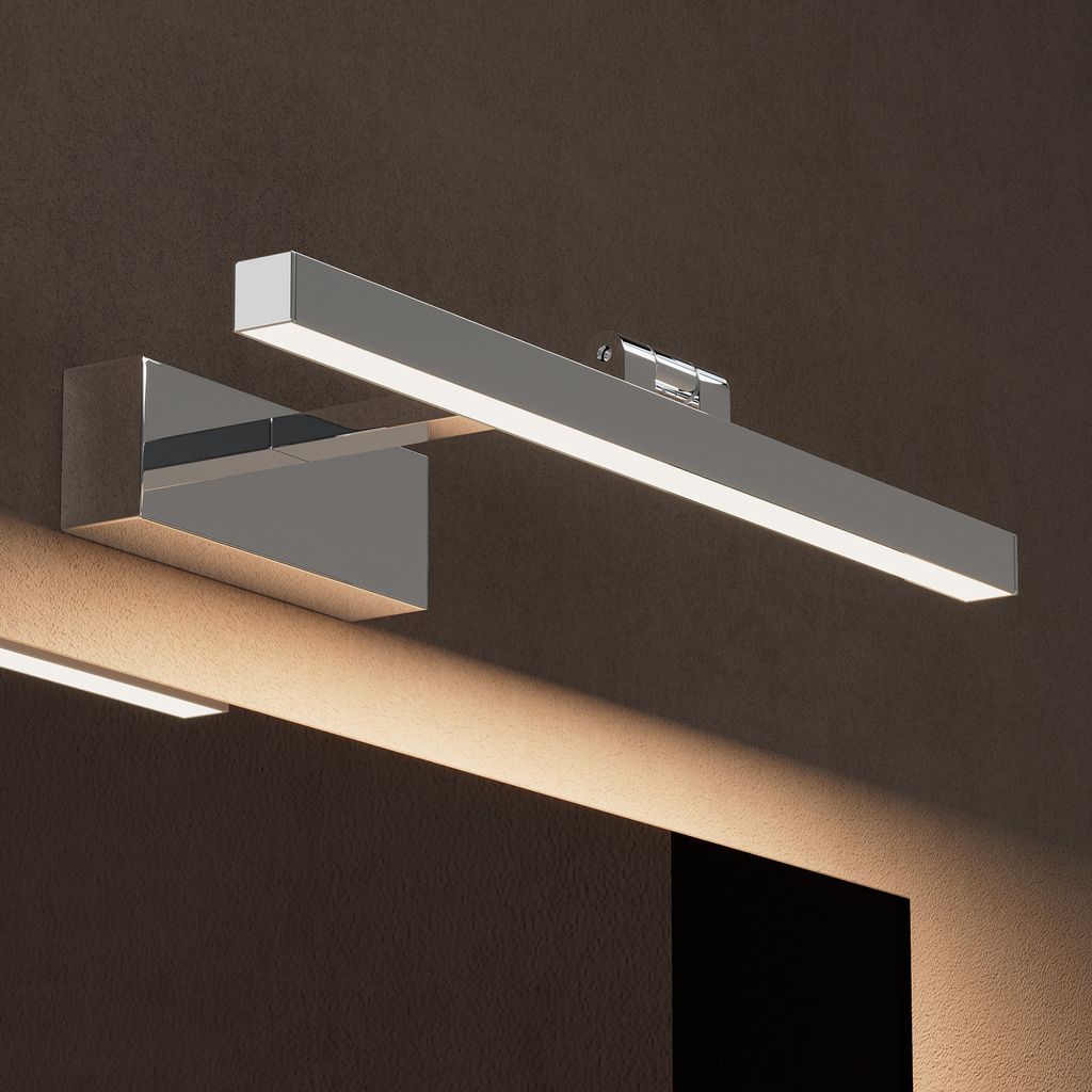 doporro LED Badezimmerleuchte Chrom 40cm - 9W Spiegellampe 4000K (Neutralweiß) - Stylische Wandleuchte für Badbeleuchtung Strahlenschön