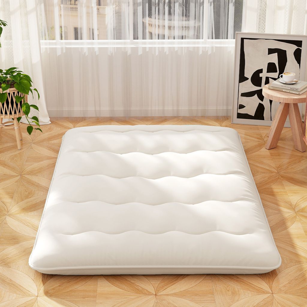 Materasso futon giapponese per 1 persona, 90x200 cm, letto da terra pieghevole e portatile, borsa per il trasporto per campeggio, viaggio, nero | Leroy Merlin