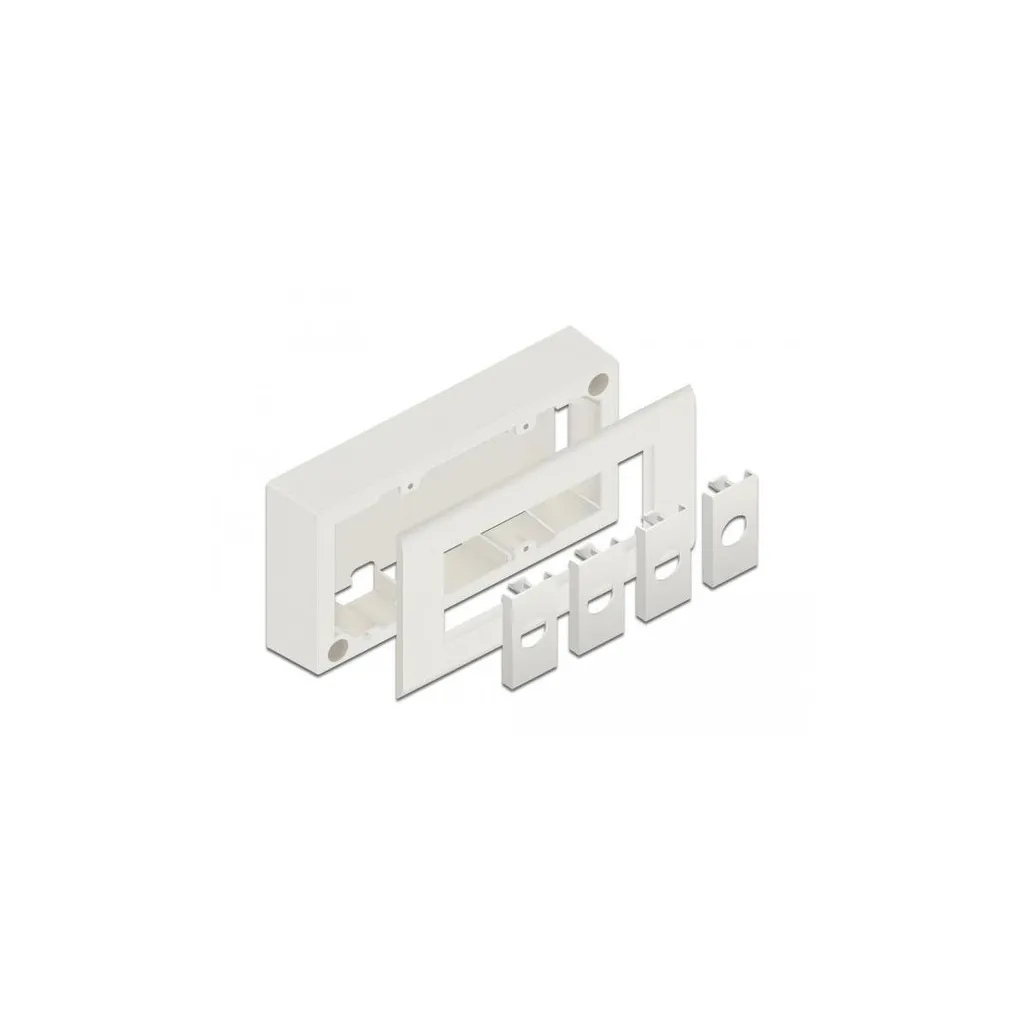 Cadre Delock Easy 45 Blanc pour 3 Modules - Boîtier Saillie 152mm - 3