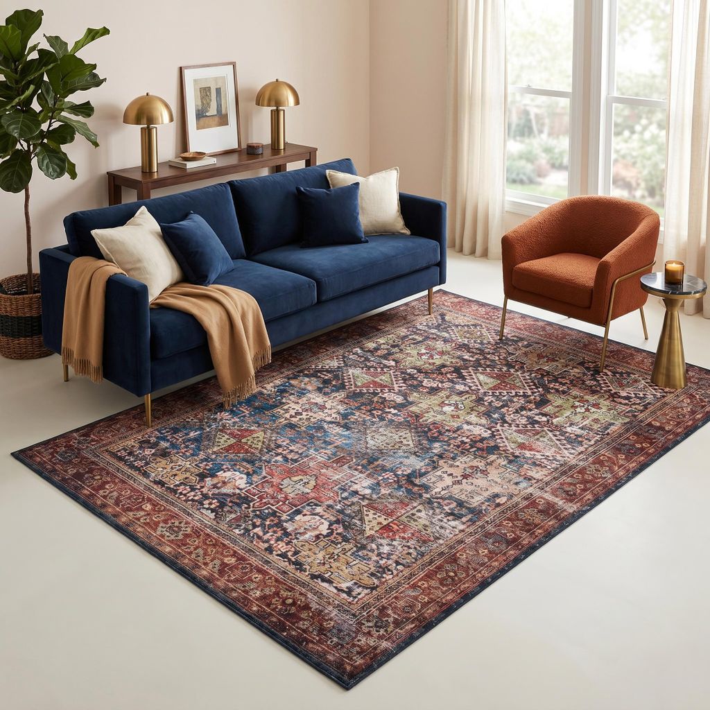 TAPISO ISPAHAN Orientteppich Waschbar Kurzflor 80 x 250 cm