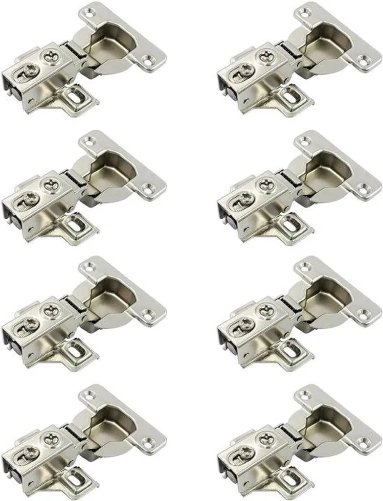 Kit charnières amorties 8 pièces en acier pour fermeture silencieuse