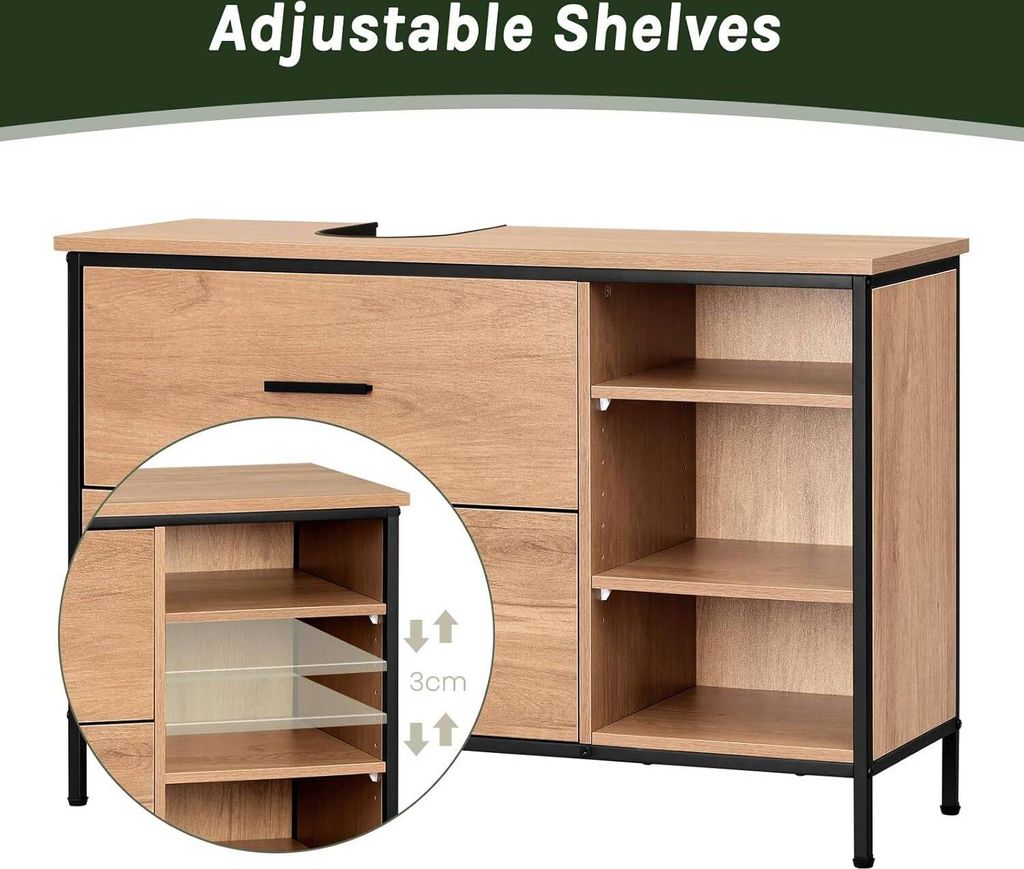 EUGAD Waschbeckenunterschrank, Badezimmerschrank mit 2 Produktbild 8