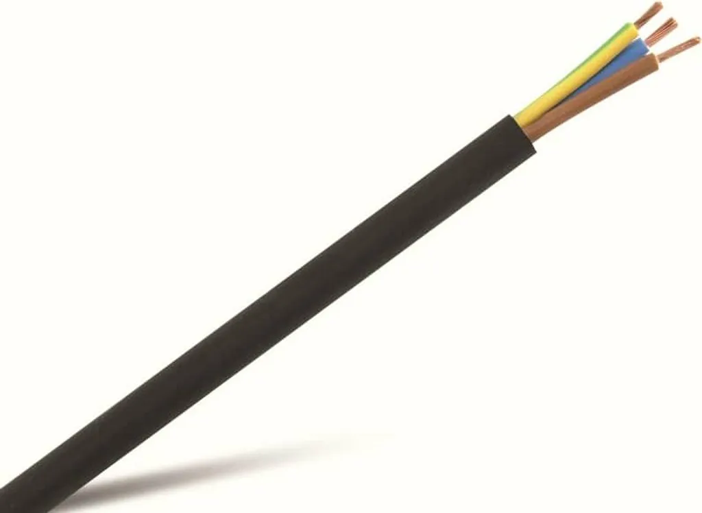 Câble H03VV-F 3G0,75 noir 25m pour installation de luminaire et lampe