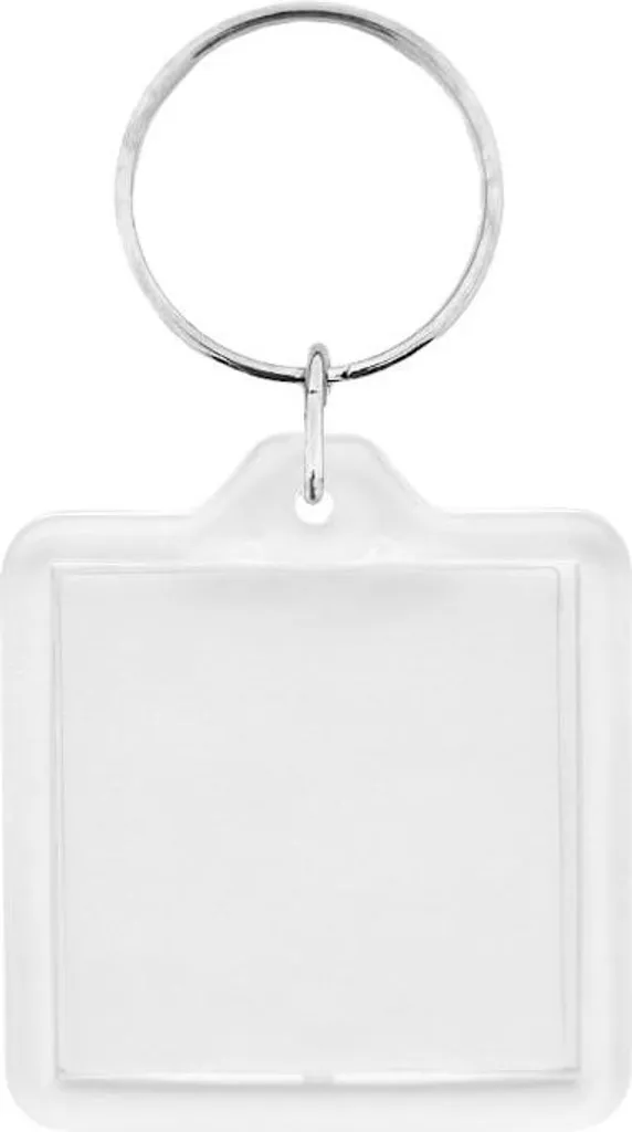 Porte-clés 40x40 mm en plexiglas haute qualité - Pack de 25 unités robustes