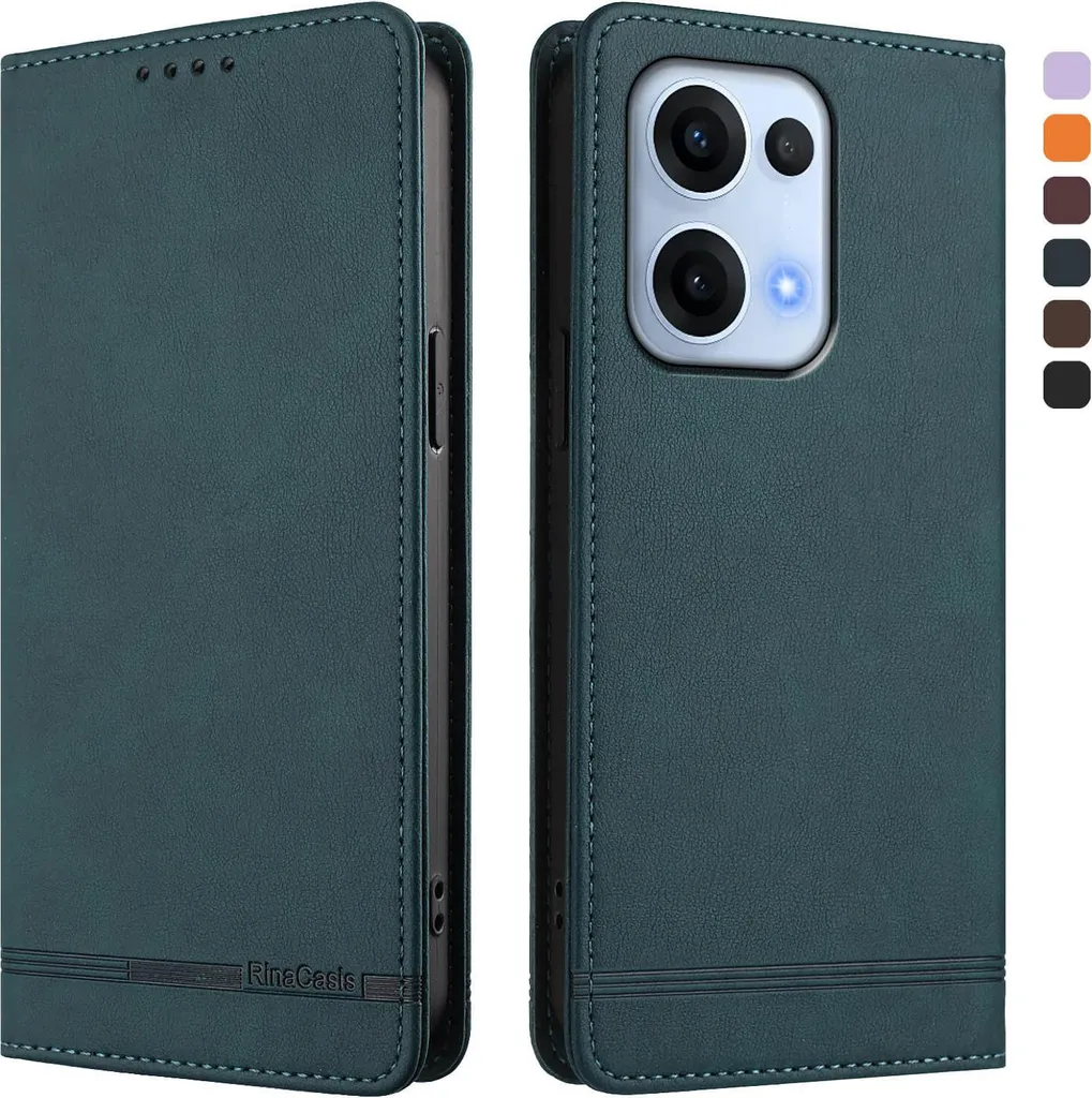 Cover Oppo Reno13 5G Verde in Ecopelle: Protezione con Slot Carte e Stand