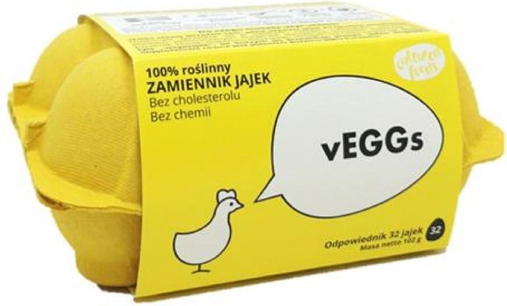 ROŚLINNY ZAMIENNIK 32 JAJ DO PIECZENIA, GOTOWANIA, PANIEROWANIA ORAZ JAKO ZAMIENNIK ŻÓŁTKA BEZGLUTENOWY 102 g - CULTURED FOODS