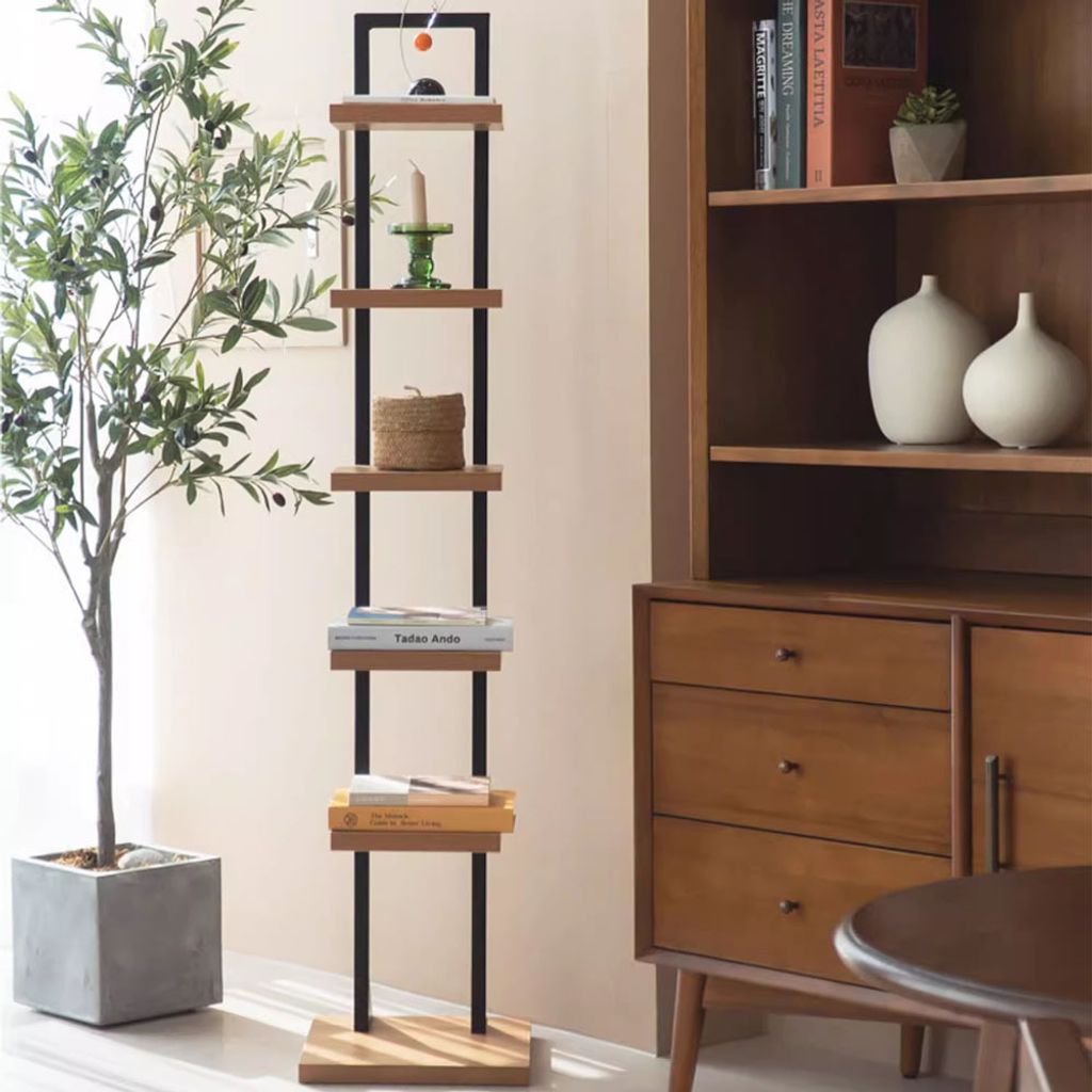 GIOTORENT Bücherregal Mit 4 Ebenen, Schmal & Hoch – Industrielles Design Für Wohnzimmer & Büro