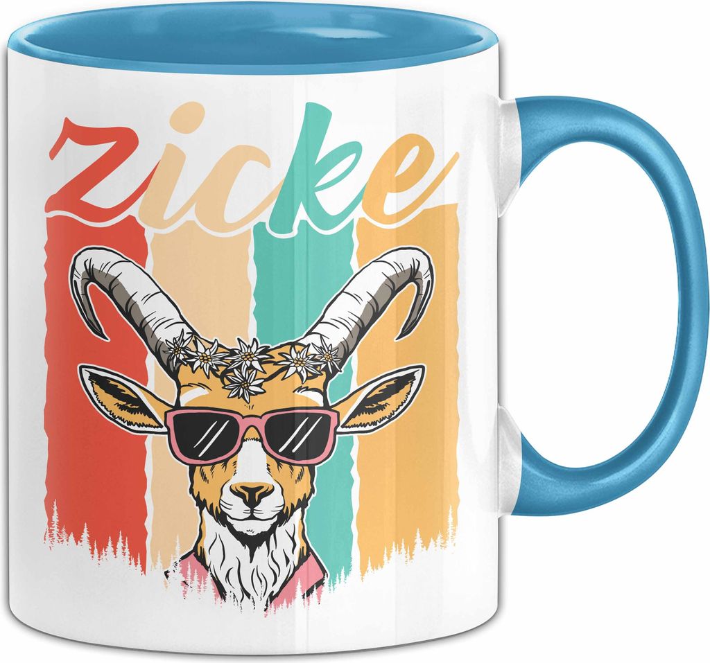 Zicke Tasse Geschenk Retro Vintage Ziege Landwirt Produktbild 