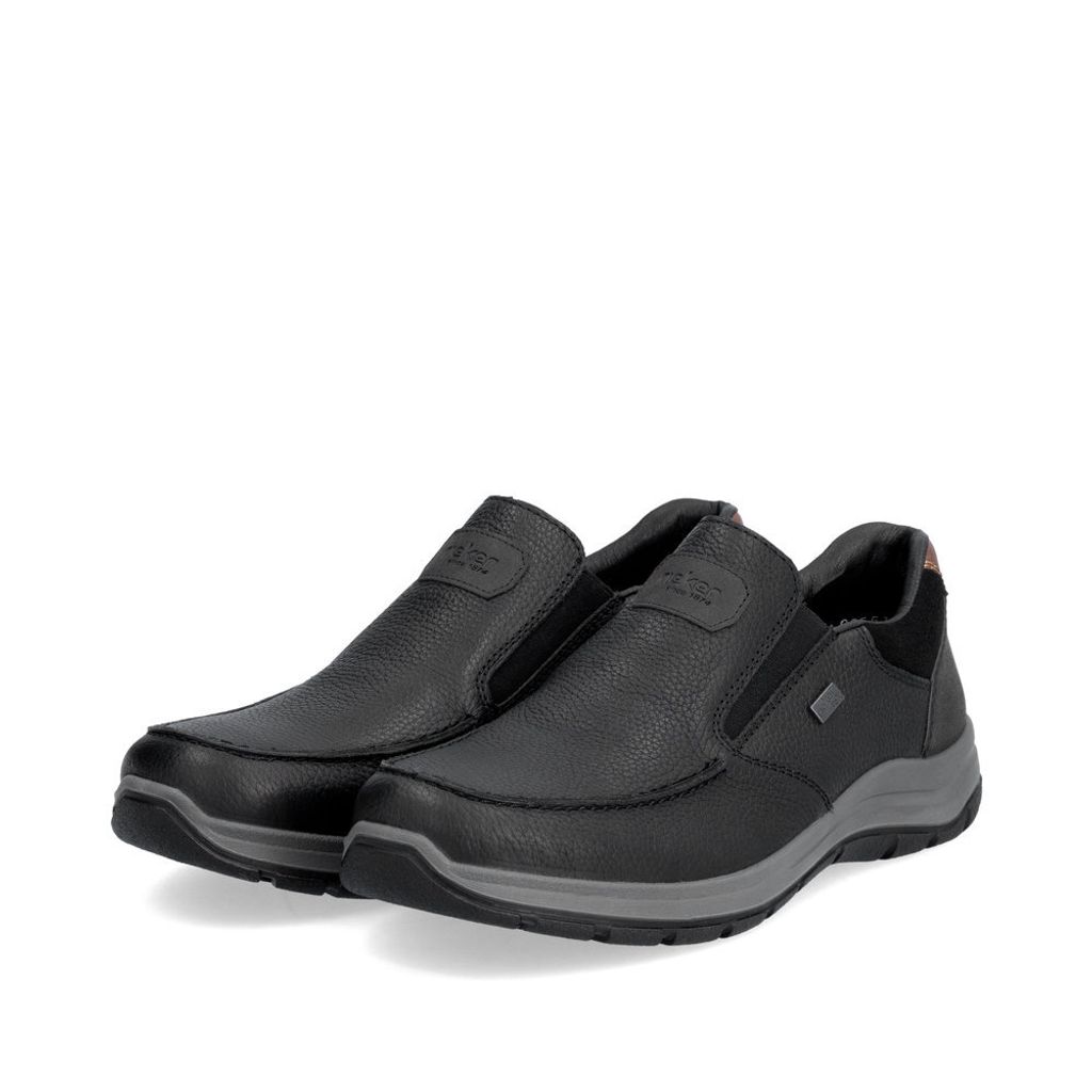 Rieker Herren Echtleder Slipper schwarz, Herren:42 EU Produktbild 