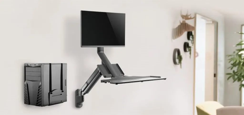 Support moniteur 17-32 pouces à vérin à gaz avec tablette de clavier - 4