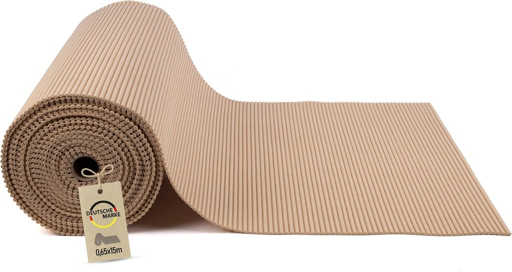 Rotolo di tappetino da 0,65 x 15 m, color sabbia, in PVC, Immagine del prodotto 