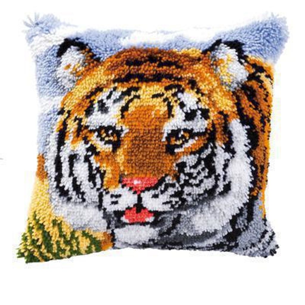 Vervaco KK3529 Knüpfkissen Tigerkopf