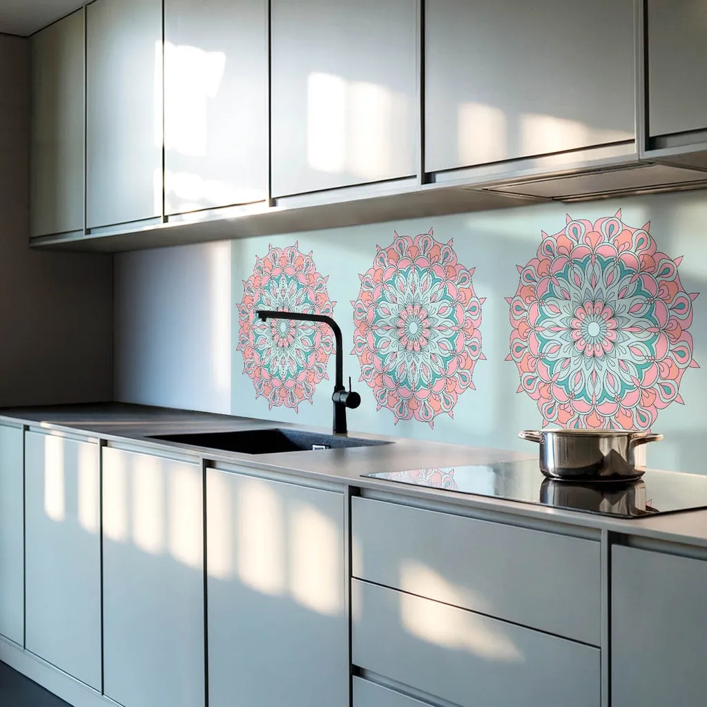 Pannelli Murali Decorativi 3D Mandala - 4 pezzi 50x50 Autoadesivi - 2