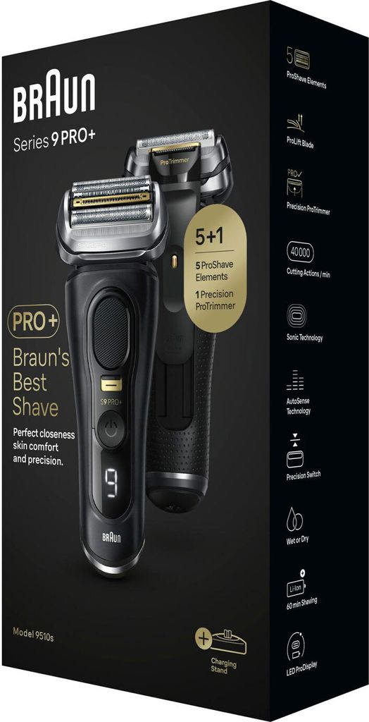 Braun Series 9 Pro+ 9510s System wet&dry     Atelier Black Produktbild 
