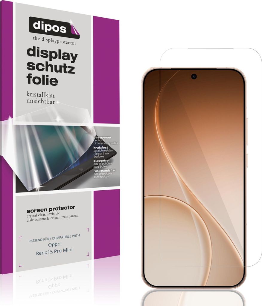 4x Schutzfolie für Oppo Reno15 Pro Mini klar Displayschutzfolie Folie Display Schutz dipos