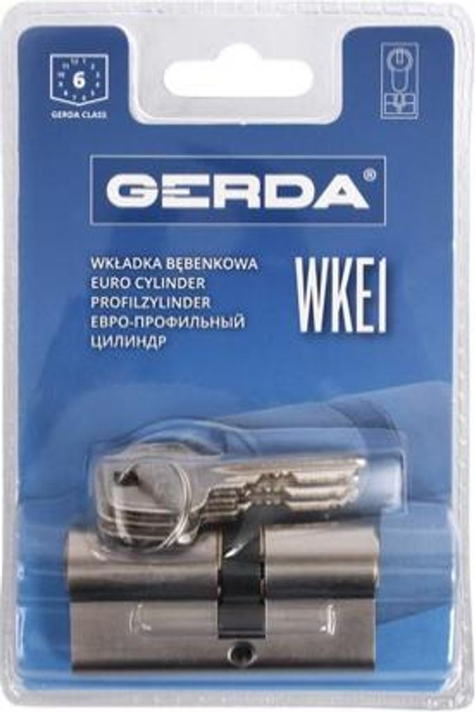 Profilzylinder Gerda E1 28/36 Nickel Satin Blister