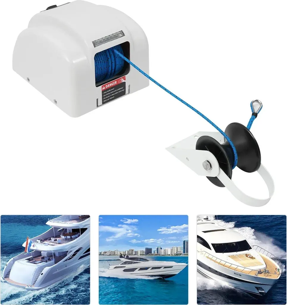 Fini l'effort avec ce guindeau électrique 12V spécial eau salée blanc