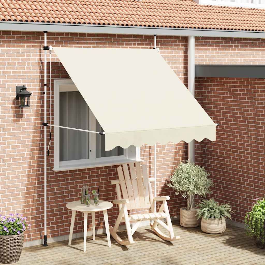 Einziehbare Markise Handbetrieben 200 cm Cremeweiß - Produktbild 