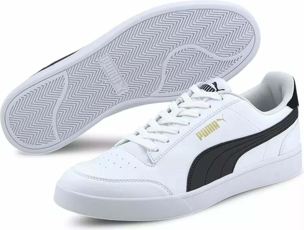Puma Puma Shuffle White Black Team Gold Größe EU 40 Normal Produktbild 